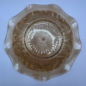 COPY - Vintage Jeanette Iris herringbone – gold iridescent serving bowl.